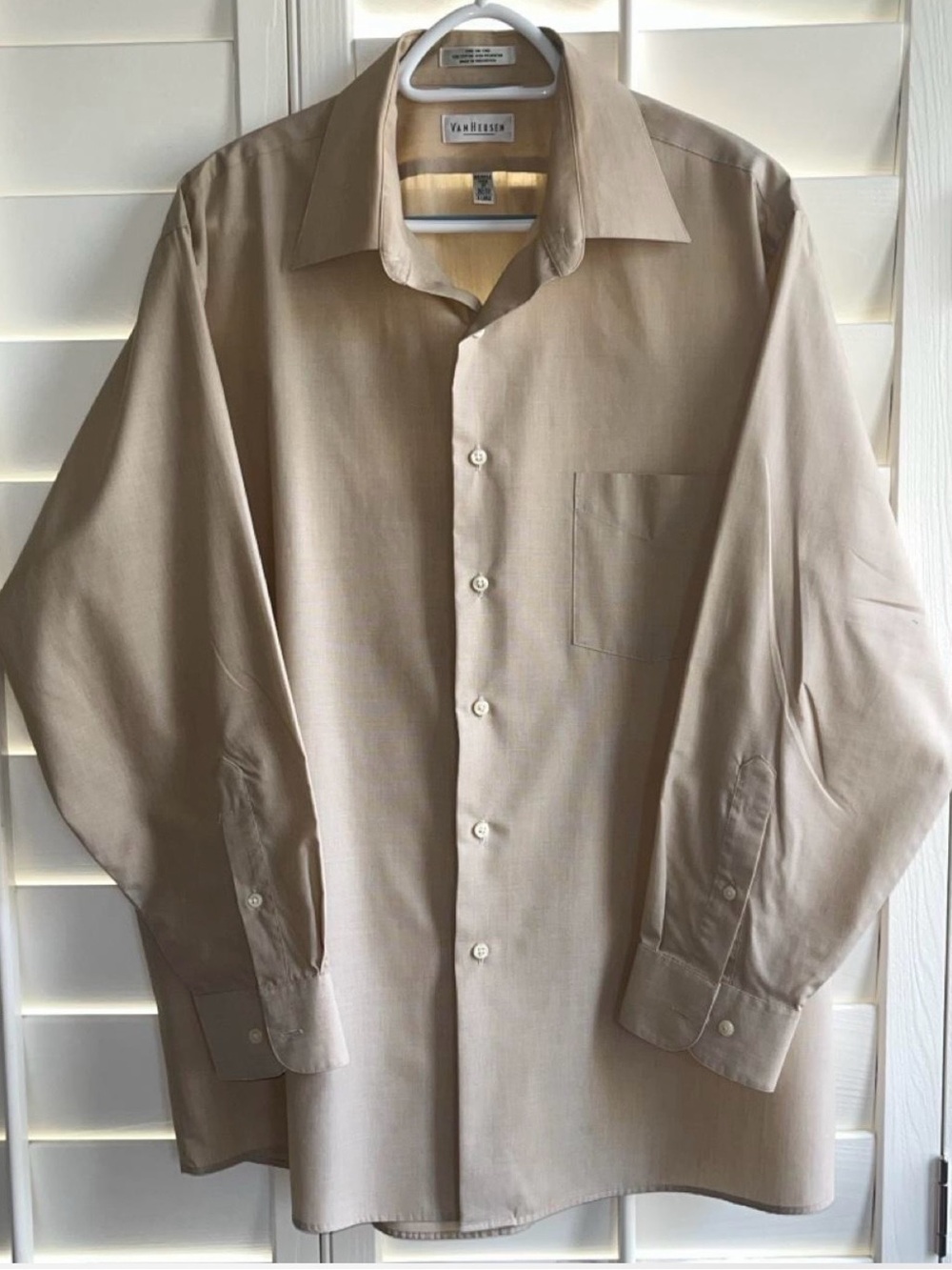Van Heusen Men’s Long-Sleeve Dress Shirt - Beige